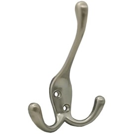 Stone Harbor Hardware Triple Robe Hook, 3-15/16" High, Multiple Projections, Satin Nickel
