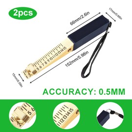 Skibetfo Skibetfo 2pcs Fire Door Gap Gauge Checker Tool 1-15mm Feeler Gauges Metric Taper Wedge Shaped Vernier Door Gap Measuring Tool for House Engineering Inspection Flatness (150*15*17mm,Precision:0.5mm)