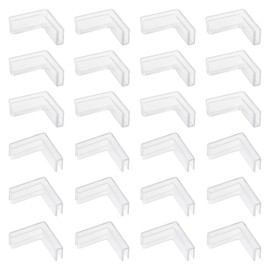 UFURMATE Glass Connector, 24Pcs Plastic L Shaped Glass Connectors Transparent 90 Degree Glass Clamps Rimless Clip Holder for Fixing or DIY Fish Tank, Glass Acrylic Display Cabinet