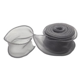 KAZARI Biyori Organza Ribbon, Width 1.6 inches (4 cm), Length 3.6 ft (9 m), Sheer, Crafts, Wrapping, Wedding (Navy)