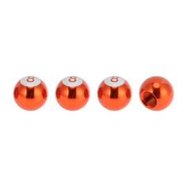 TUCKBOLD 4 Pcs Tire Valve Stem Caps Stylish 7x17mm Tyre Valve Dust Covers Billiard Shape Orange Aluminum Alloy