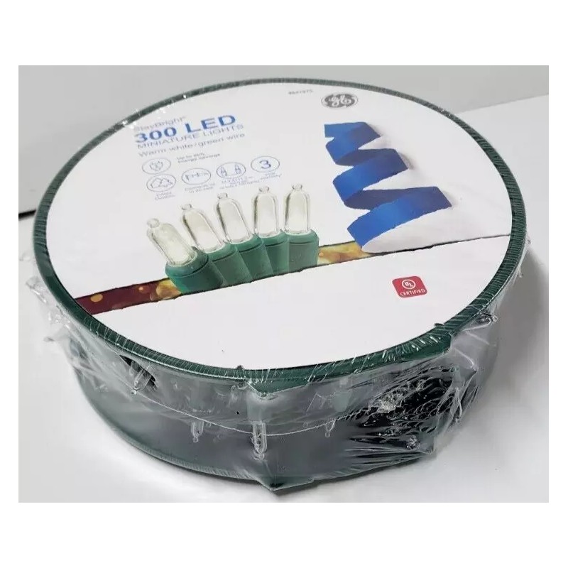 GE StayBright LED Miniature String Lights 300-Count 74.5-ft Warm White