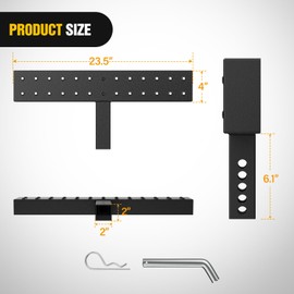 Nilight Hitch Step with 2" Hitch Receiver Rear Bumper Guard Protector 23.5 Inch with 5/8" Hitch Pin Clip Upgraded Textured Black Anti Slip Hitch Step Bar for Pickup Truck Car SUV