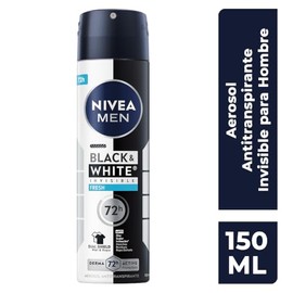 Nivea Men Desodorante Antimanchas Black White Invisible Fresh 150 Fórmula Anti Manchas Olor Sudor Irritación Residuos 48horas Protección