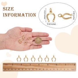 COGCHARGER Pack of 10 Horseshoe Brass Charm Pendants Animal Foot Charm Durable Plated Pendant for Jewellery Necklace Earrings Making Crafts