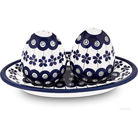 Original Bunzlauer ceramic pepper and salt shaker set in decor 166a