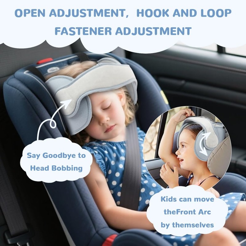 Alaoo Kids Car Seat Travel Head Support, Car Safety Sleeping