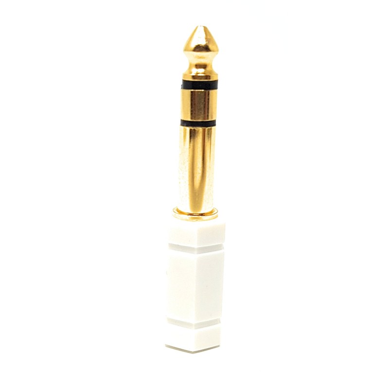 MainCore White 6.35mm Stereo Jack Plug to 3.5mm Stereo Jack