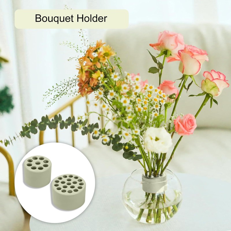 UESDU Pack of 2 Hanataba Flower Holders, Spiral Ikebana Stem