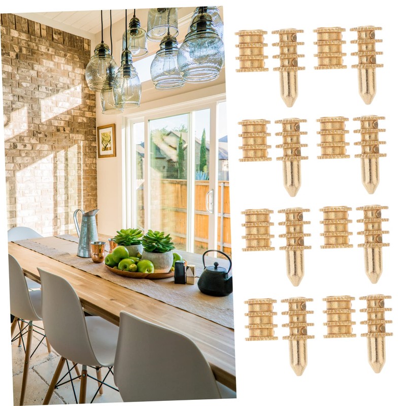 IMIKEYA Zinc Alloy Table Leaf Dowel Aligner 20pcs Positioning Tapered