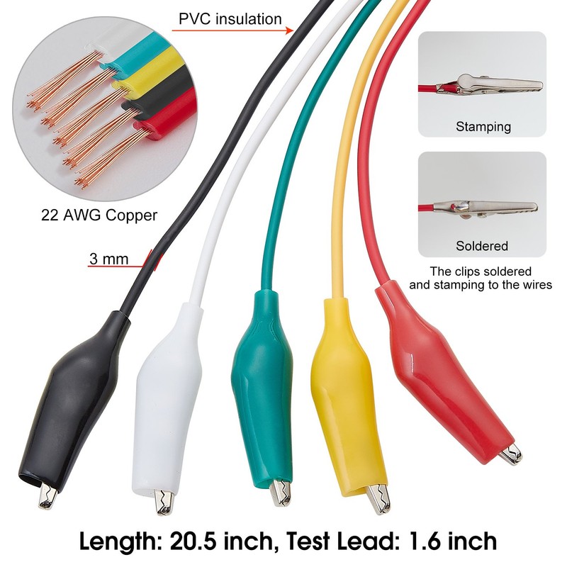 WGGE WG-026 10 Pieces and 5 Colors Test Lead Set