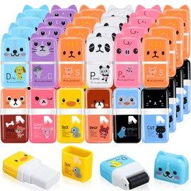 Seajan 44 Pcs Erasers for Kids Gift Bulk Cute Animal Themed Pencil Eraser with Clean up Roller for School Party Christmas Favors(Classic)