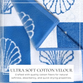 Great Bay Home 100% Cotton Oversized Beach Towel - 36" x 68" Pool Towels - Absorbent, Quick Dry, Ultra-Soft Large Towel (Sage Green/Light Sage Green Leafy Palm)