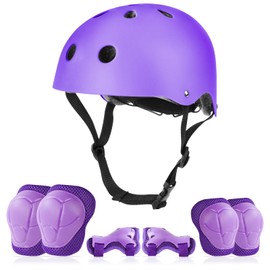 Flintronic Kids Bike Helmet, Kids Helmet and Pads Set Set for 2-13 Years, Adjustable Helmet, Child Helmet Knee Elbow Pads Wrist Guards 7 in 1 Children Protective Gear Set for Outdoor Sports