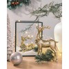 DN DECONATION 2pcs Cold Christmas Reindeer Statue，Small Resin Reindeer Figurine