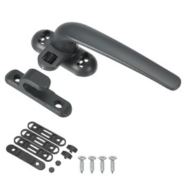 PATIKIL Aluminum Alloy Window Handle, Casement Window Lock Internal and External Sliding Door Window Handle Locks for Vertical & Horizontal Sliding Windows Security, Grey (Right Hand)