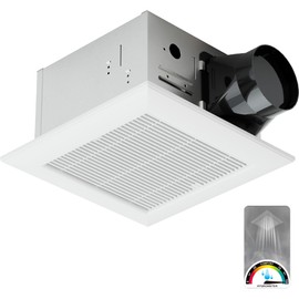 JULLISON Bathroom Exhaust Fan with Humidity Sensor: 100CFM Ventilation Fan for Bathroom and Home, Auto-Adjusts for Moisture Control, Ultra-Quiet 1.2 Sones, Dimmable & Wet Rated, ETL Certified