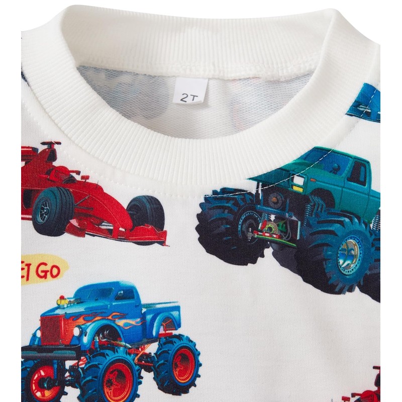Toddler Boys Sweatshirt Monster Jam Cotton Lightweight Kids Monster Truck