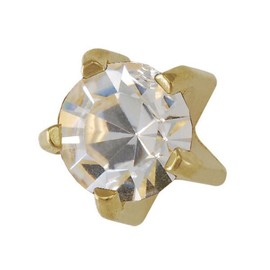 Safety Piercer Surgical Stainless Steel Champagne Gold First Earrings 16 Gauge Single Ear April Diamond