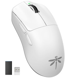 VGN Dragonfly F1 Pro Max Wireless Gaming Mouse, 130h Playtime Long Endurance, 55g Lightweight, PAW3395 26K DPI Flagship Sensor, 4000Hz Polling Rate Supported, Low Latency Esports Peripherals, White