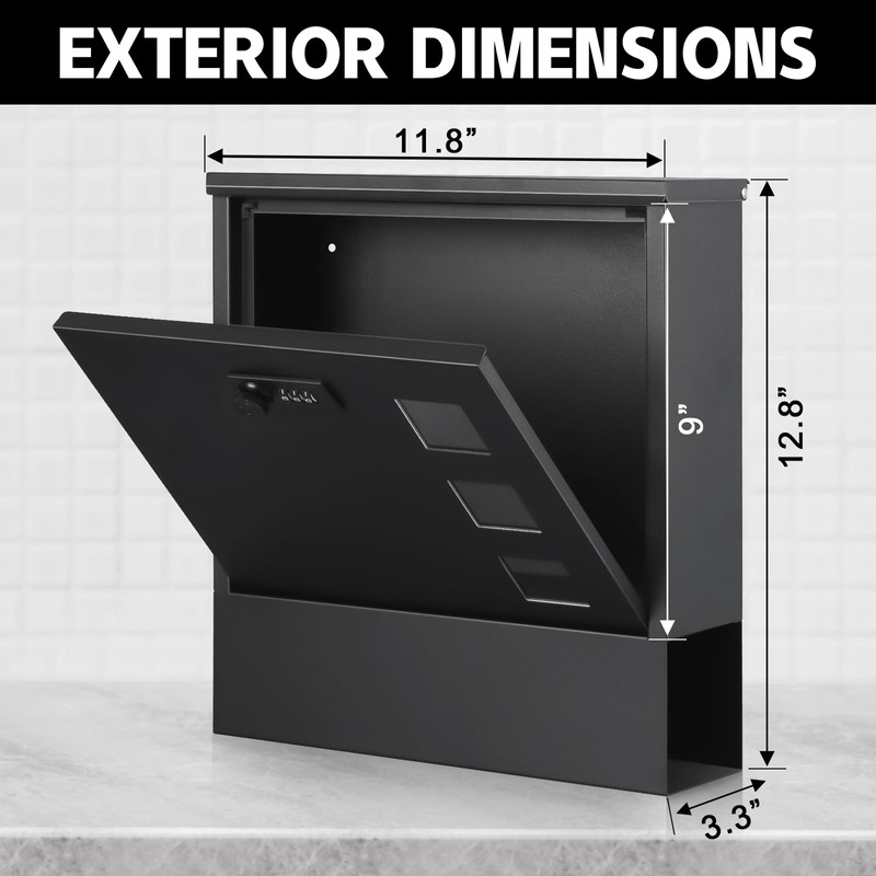 xydled Mailbox with Combination Lock,Large Capacity Wall Mounted Locking Security