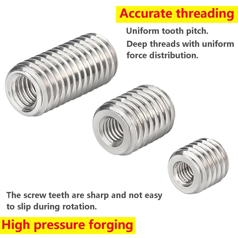 Qrity 20 Pcs Thread Inserts, Threaded Sleeves, M8 x 10mm