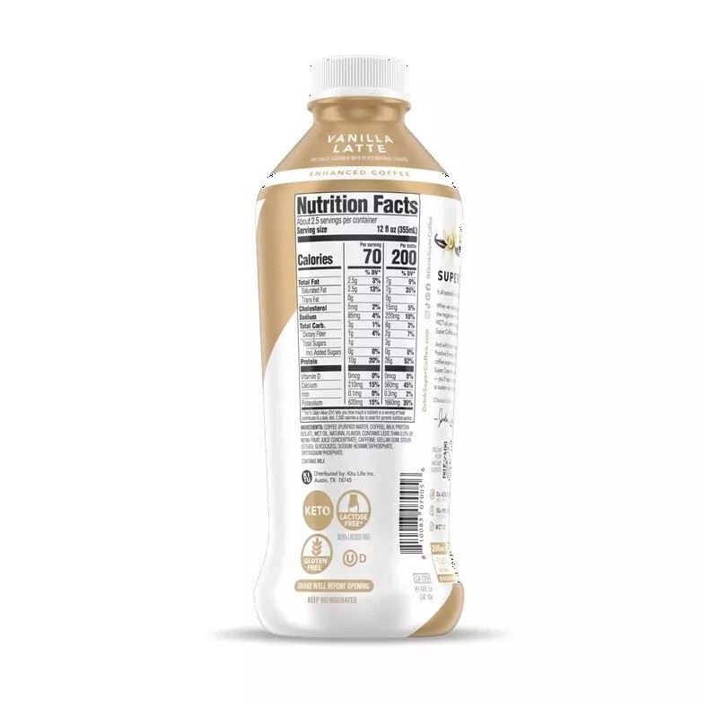 Kitu Super Coffee Vanilla Latte (0 Sugar) 10g Protein+MTC Oil