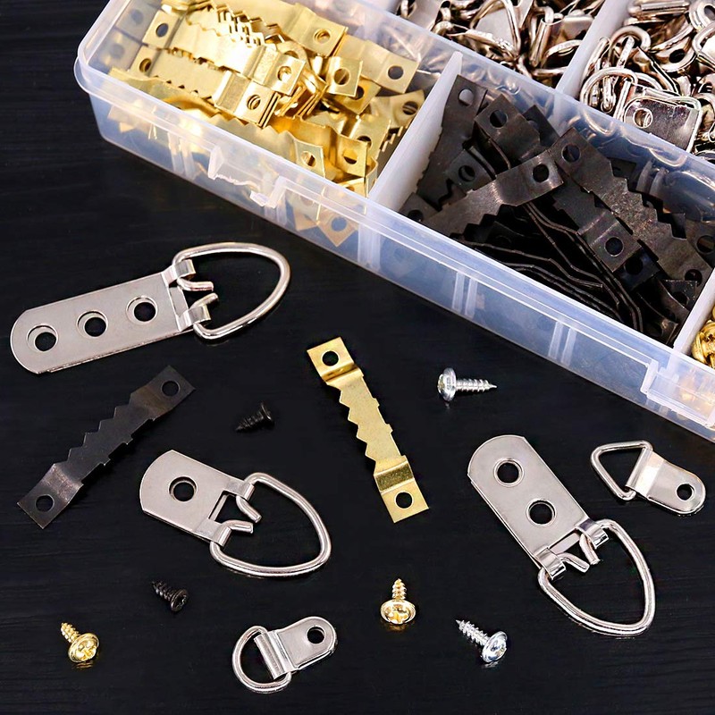 Swpeet 415Pcs Picture Hangers Kit with Screws, Heavy Duty Assorted