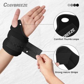 Cosybreeze Wrist Weights with Thumb Loops Lock for Women Men 1 Pair 1 kg Arm Weight Ankle Weights Weighted Gloves for Running Walking, Black