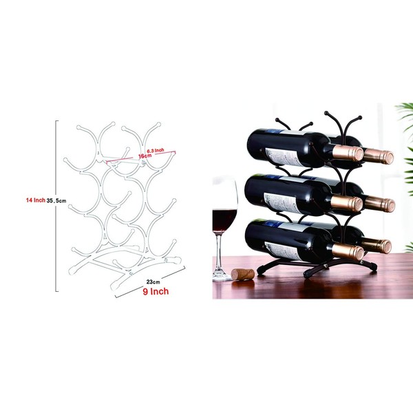 KLGO Wine Rack for Countertop,Wine Storage Shelf for Pantry Cabinet,can