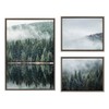 Kate and Laurel Sylvie Evergreen Reflections in Fog Framed Canvas