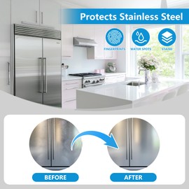 Ceramic Coating Spray Kit - Shine, Seal & Protect Kitchen & Bath Surfaces, Repels Stains & Grime - Anti-Fingerprint & Stain Resistant - Use on Stainless Steel, Sinks, Countertops, Glass & More - 17oz