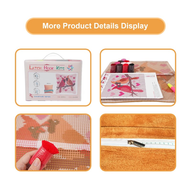 QIONG MENG Latch Hook Kits for Adults, DIY Valentines Day