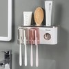 iHave Toothbrush Holders Bathroom Decor with Toothpaste Dispenser, 2 Cups