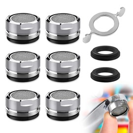 BIKPRST Bikprst M24 Aerator, 6 Pieces Tap Strainer Insert Tap Attachment with Stainless Steel and ABS Filter Includes 6 Gaskets and 1 Chrome-Plated Key for Taps