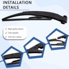 Effitnee Rear Wiper Arm Blade and Arm Set, Back Windscreen