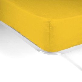 Sokios. 200 Thread Count Percale Cotton Fitted Sheet Mustard Yellow 50. Soft and Breathable. No Balls. Made in Spain. CAMA90 (90 x 200)