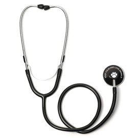 Keep Calm and Love Animals Paw Print Single Head Stethoscope (Black)