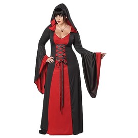 California Costumes Plus-Size Deluxe Hooded Robe, Red/Black, 2X-Large