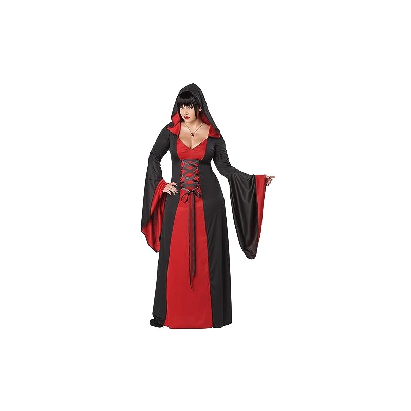 California Costumes Plus-Size Deluxe Hooded Robe, Red/Black, 2X-Large