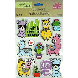 Crafter's Square "Pop-Up" Stickers/Autocollants (Llama)