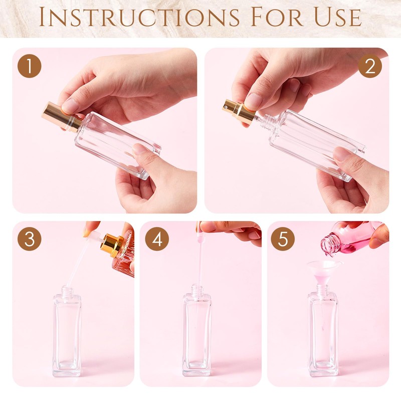 Domensi 60 Pcs 10/15/20/30 ml Perfume Travel Refillable Glass Bottles