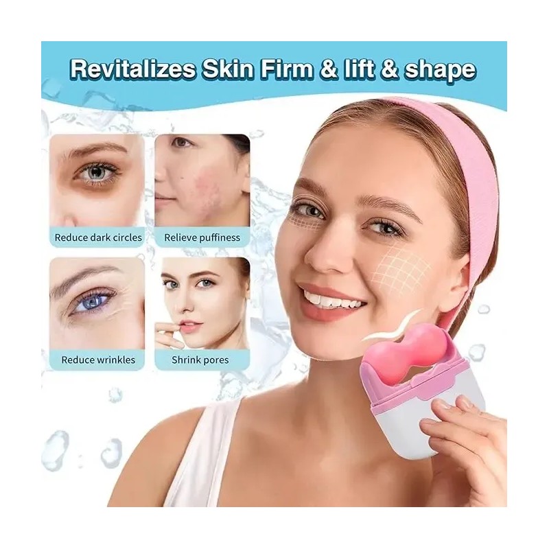 Rodillo Facial Frío Ice Roller Doble Cabezal Piel Mixta Día