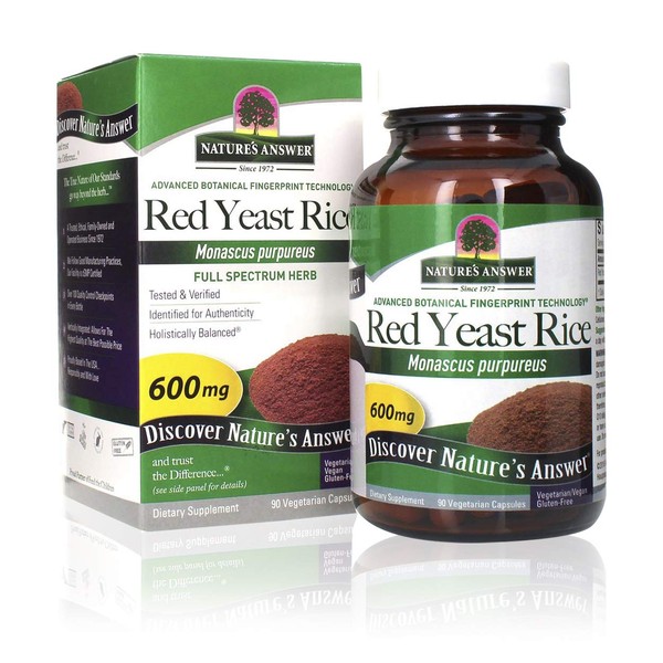 Nature's Answer Red Yeast Rice Herbal Supplement Vegetarian Capsules, 90-Count | Promotes a Healthy Heart | Cardiovascular Support | Beneficial for Blood Circulation