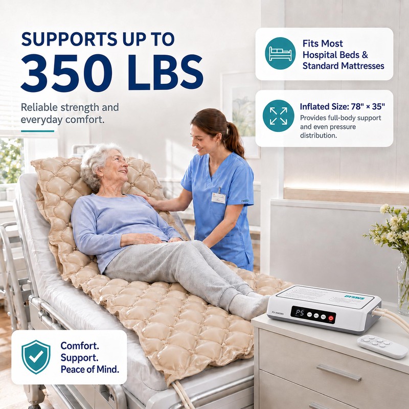Alternating Air Pressure Mattress Pad for Hospital & Home -