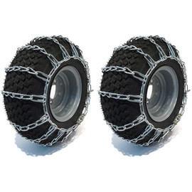 The ROP Shop | Pair of 2 Link Tire Chains 24x10.5x12 for Snow Blowers, Lawn & Garden Tractors, Mowers & Riders, UTV, ATV, 4-Wheelers, Utility Vehicles