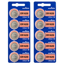 Murata CR1620 Battery DL1620 ECR1620 3V Lithium Coin Cell (10 Batteries)