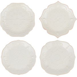 Lenox French Perle 12-Piece Plate & Mug Dinnerware Set, 18.45 LB, White