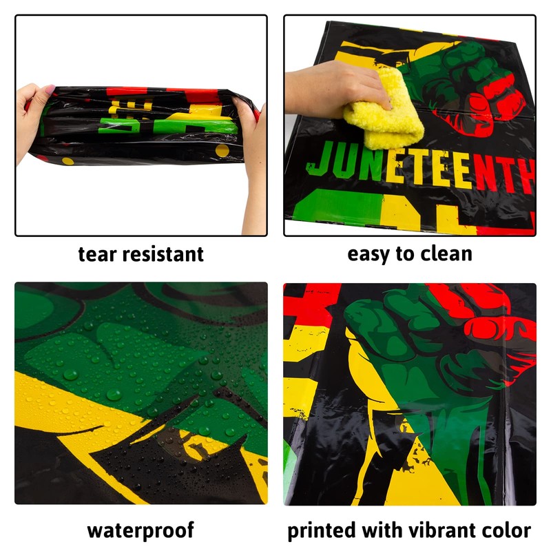 ceiba tree 3 Pack Juneteenth Tablecloth 54x108 Plastic Happy Juneteenth