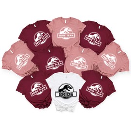 Jurassic Bride and Bridesmaid, Funny Bachelorette Party Shirts, Bridesmaid Group T-shirt, Wedding Party Favor, Team Bride, Girl Trip Gift